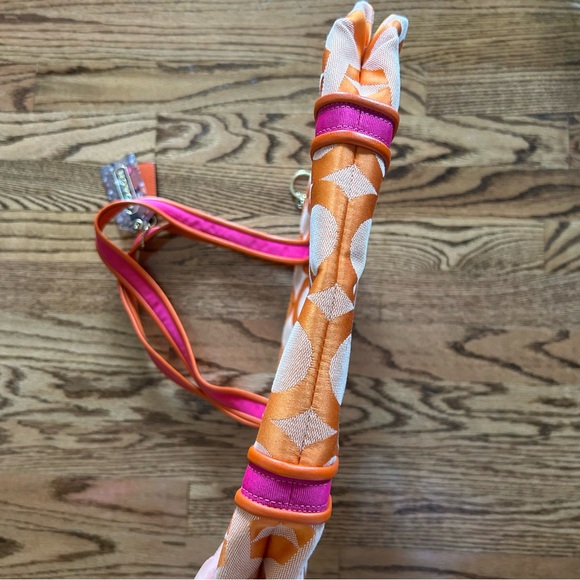 Coach Poppy OP Art Glam orange and pink jacquard canvas tote bag purse EEUC NWOT - Picture 5 of 16